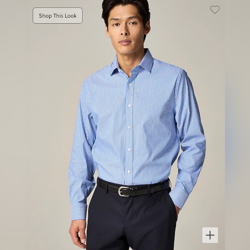 Nwt J. Crew Slim Bowery Performance Dress Shirt with Spread Collar size Small